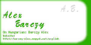 alex barczy business card